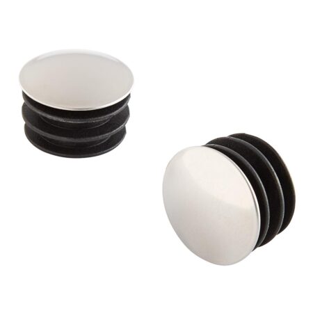 Pack 2 tapones cromados para barra de colgar elfa