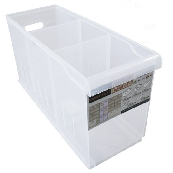 Caja transparente con separadores y ruedas 16.8*45*22.6 cm