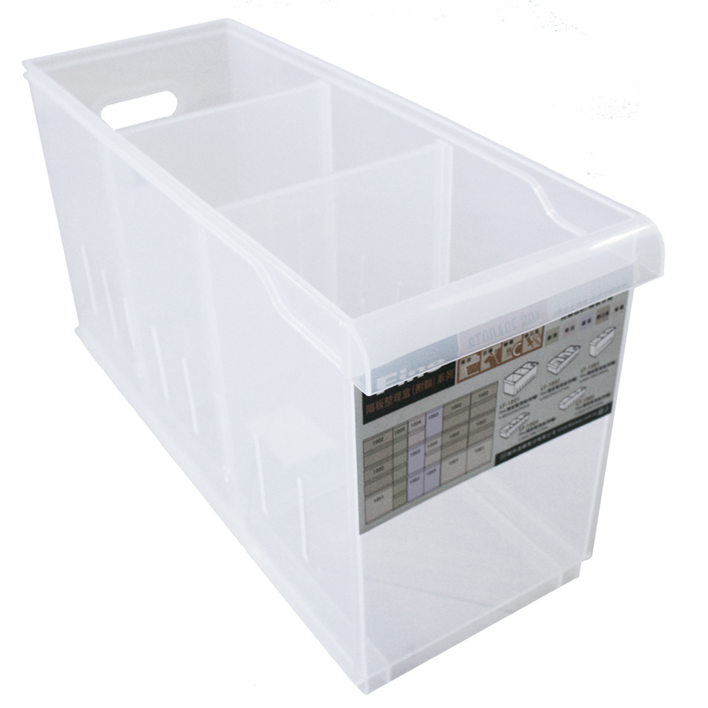 Caja transparente con separadores y ruedas - Orden en casa
