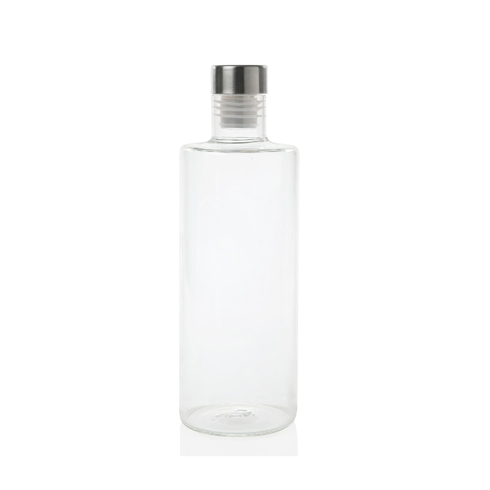 Botella de vidrio redonda con tapón 1L - Orden en casa
