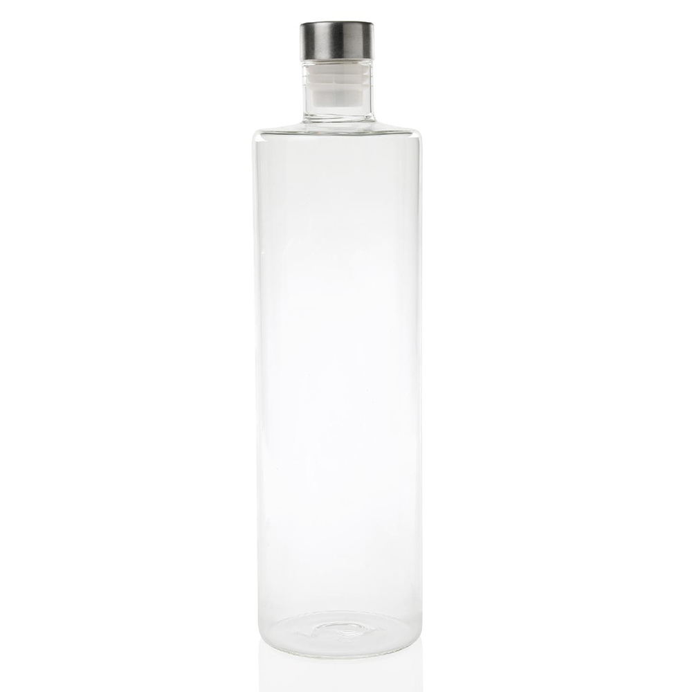 Botella de vidrio redonda con tapón 1,5L
