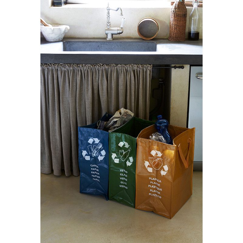 Papelera robusta de reciclaje (Papel y cartón) para zonas comunes. Regalo  10 bolsas azules.