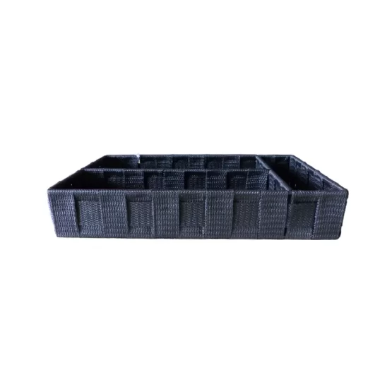 imagen de la cesta rectangular 3 compartimentos gris