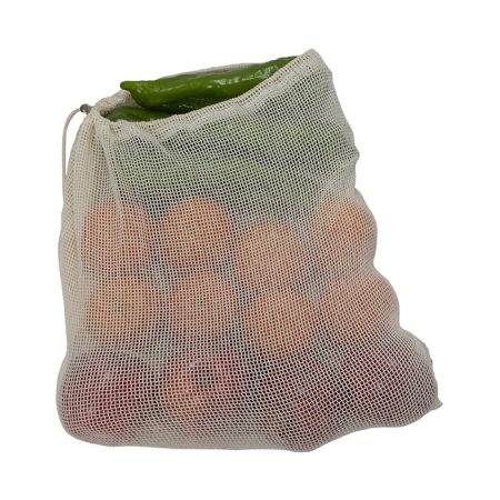 Set de 6 bolsas porta alimentos de algodón