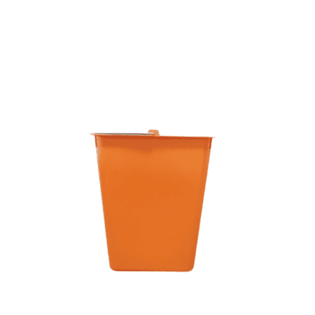 Cubo interior naranja plástico con asa metálica