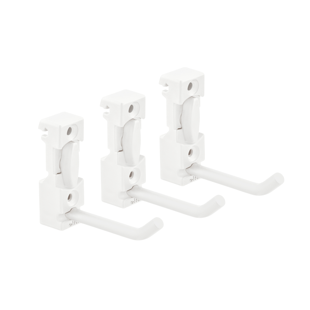 Pack 3 ganchos para raíl blanco